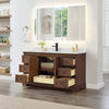 Custom image for Dark Walnut with Matte Black Trim / Carrara Cultured Marble / No Mirror