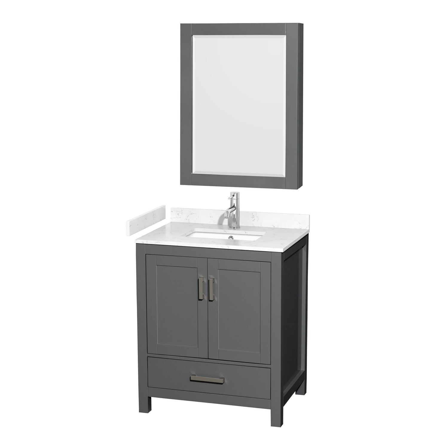 Sheffield Bathroom Vanity with Countertop 30 inch Single Sink Single hole Faucet Setup