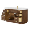 Custom image for Dark Oak with Brushed Gold Trim / Carrara Cultured Marble / No Mirror