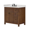 Custom image for Dark Walnut with Matte Black Trim / Carrara Cultured Marble / No Mirror