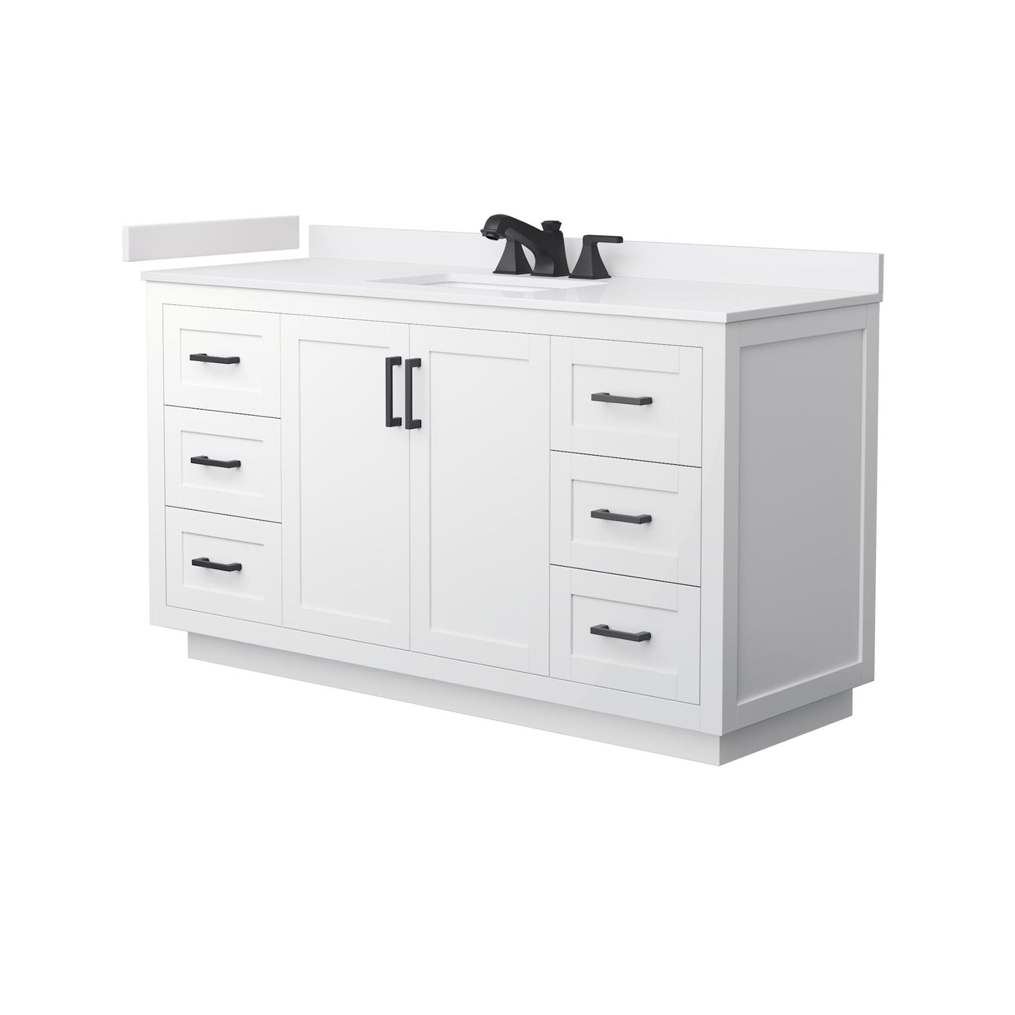 Miranda Bathroom Vanity with Countertop 60 inch Single Sink 3-hole Faucet Setup