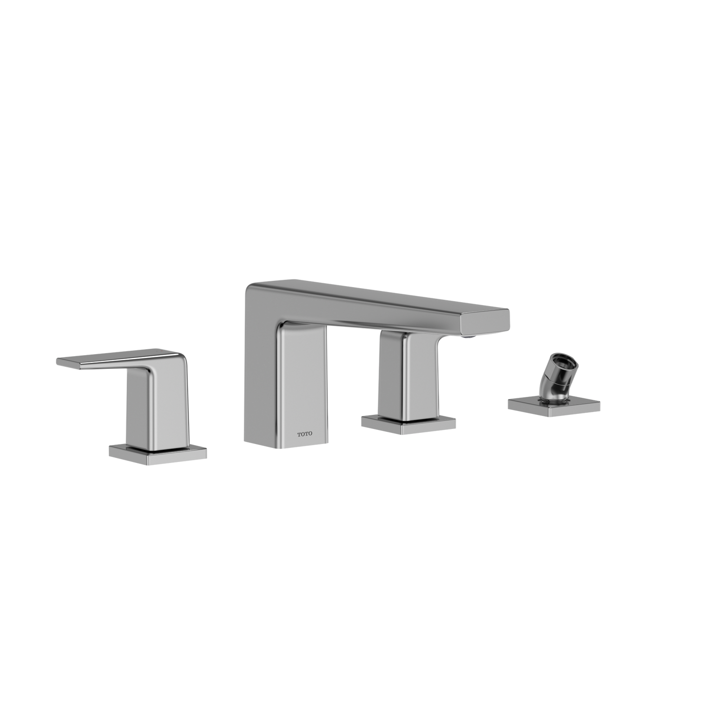 Gb Two-Handle Deck-Mount Roman Tub Filler Trim With Handshower