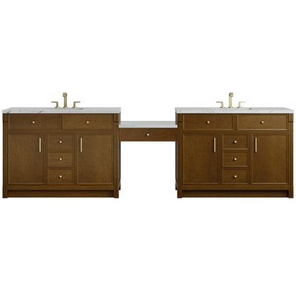 Bellshire 120" Dual Vanity Set with 24" Make-Up Counter
