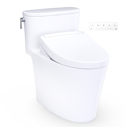 Aurora WASHLET+ S5 One-Piece Elongated 1.28 GPF Universal Height Toilet with CEFIONTECT