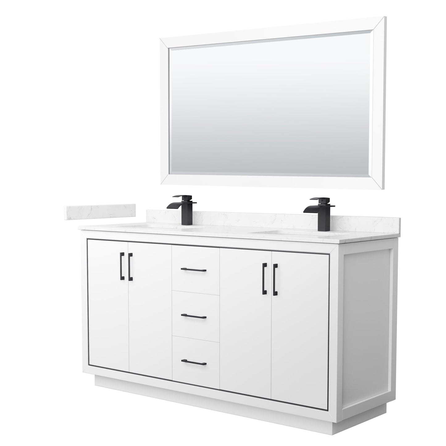 Icon Bathroom Vanity with Countertop 66 inch Double Sink Single hole Faucet Setup