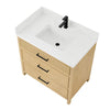 Custom image for Scandinavian Oak with Matte Black Trim / White Quartz / No Mirror