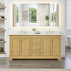 Custom image for Honey Oak with Brushed Gold Trim / Giotto Quartz / No Mirror