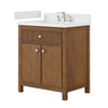 Custom image for Toasted Walnut with Brushed Nickel Trim / White Quartz / No Mirror