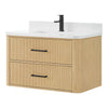 Custom image for Scandinavian Oak with Matte Black Trim / White Quartz / No Mirror