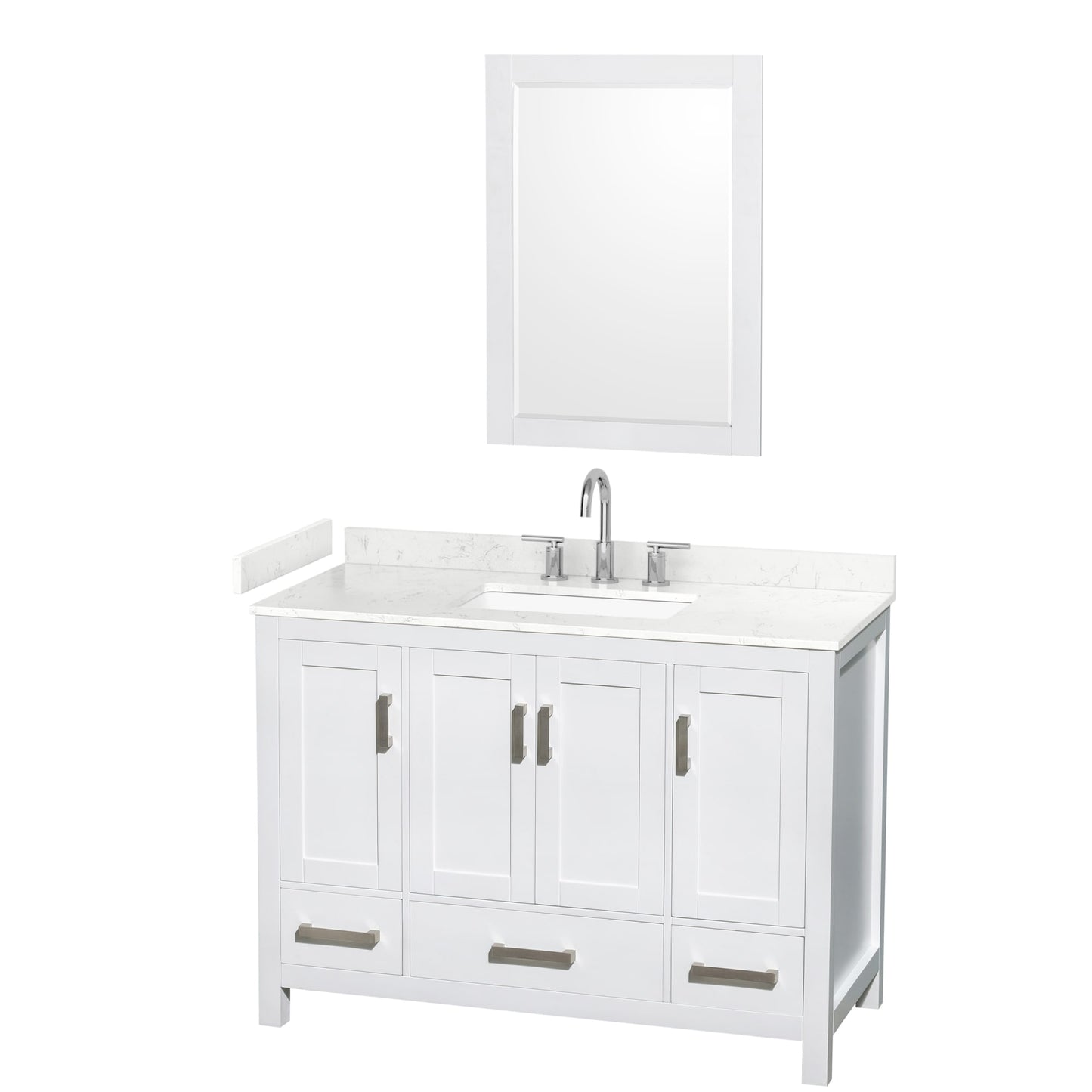 Sheffield Bathroom Vanity with Countertop 48 inch Single Sink 3-hole Faucet Setup