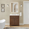 Custom image for Dark Walnut with Brushed Nickel Trim / White Quartz / No Mirror