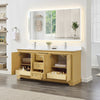 Custom image for Honey Oak with Polished Chrome Trim / Carrara Cultured Marble / No Mirror