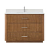 Custom image for Toasted Walnut with Brushed Nickel Trim / White Quartz / No Mirror