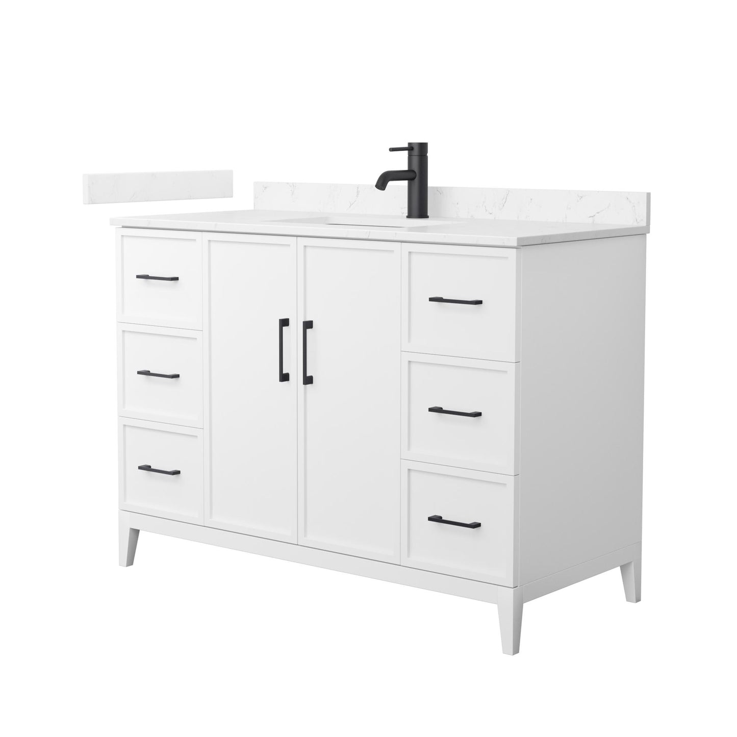 Elan Bathroom Vanity with Countertop 48 inch Single Sink Single hole Faucet Setup