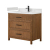 Custom image for Toasted Walnut with Matte Black Trim / White Quartz / No Mirror
