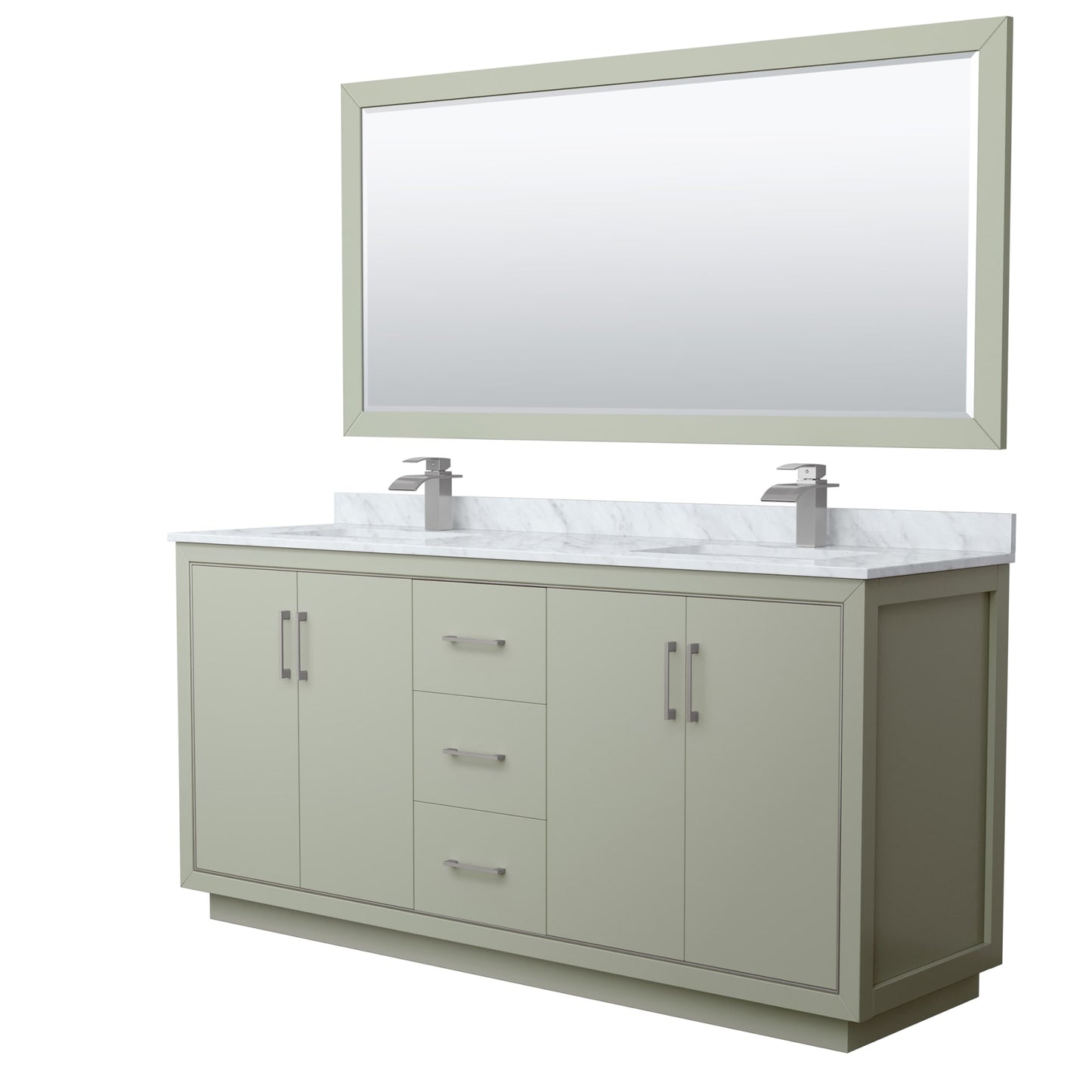 Icon Bathroom Vanity with Countertop 72 inch Double Sink Single hole Faucet Setup