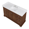 Custom image for Dark Walnut with Polished Chrome Trim / White Cultured Marble / No Mirror