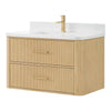 Custom image for Scandinavian Oak with Satin Bronze Trim / White Quartz / No Mirror