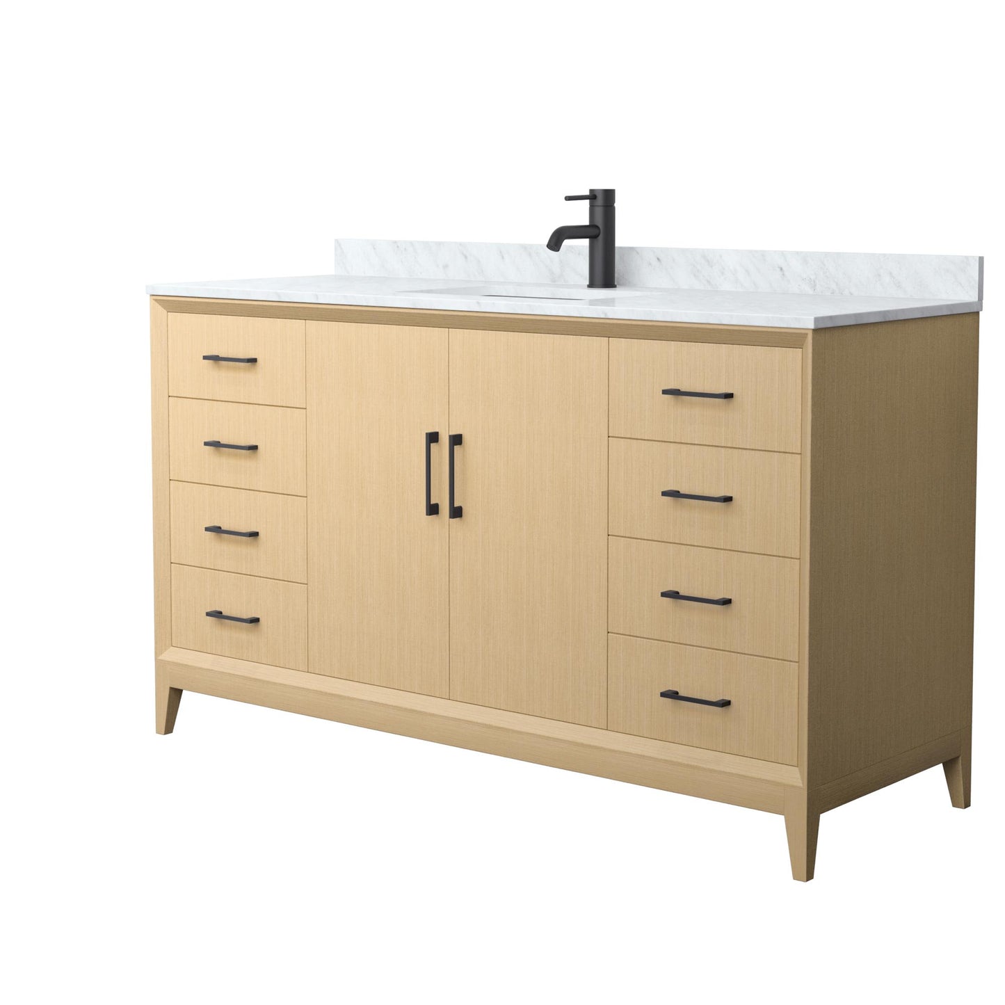 Janna Bathroom Vanity with Countertop 60 inch Single Sink Single hole Faucet Setup