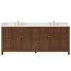 Custom image for Dark Walnut with Brushed Gold Trim / White Quartz / No Mirror