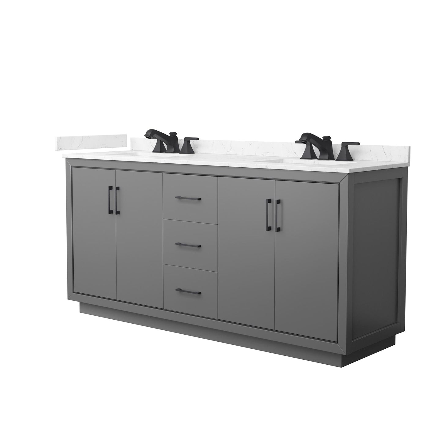 Icon Bathroom Vanity with Countertop 72 inch Double Sink 3-hole Faucet Setup