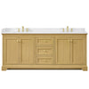 Custom image for Honey Oak with Brushed Gold Trim / White Cultured Marble / No Mirror