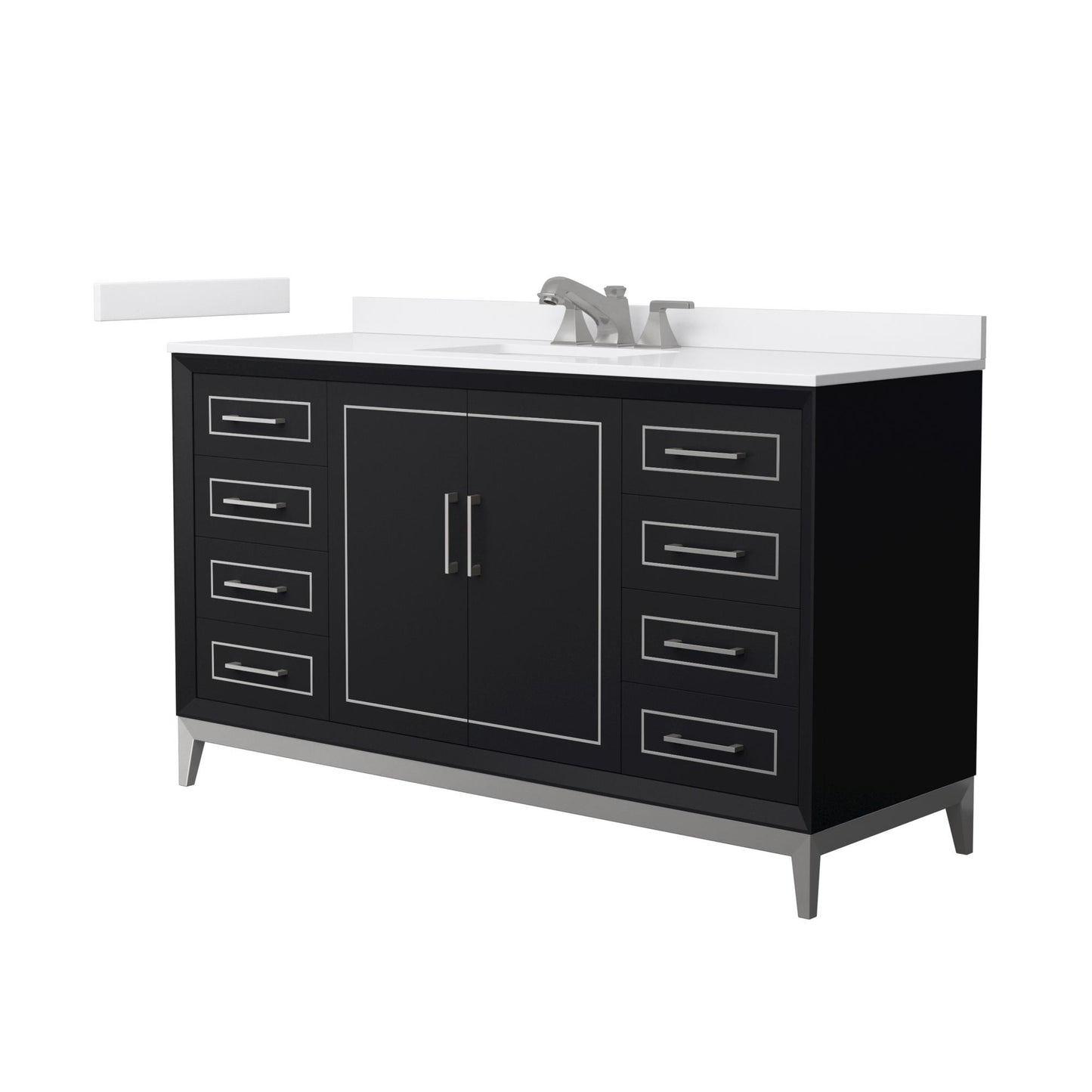 Marlena Bathroom Vanity with Countertop 60 inch Single Sink 3-hole Faucet Setup