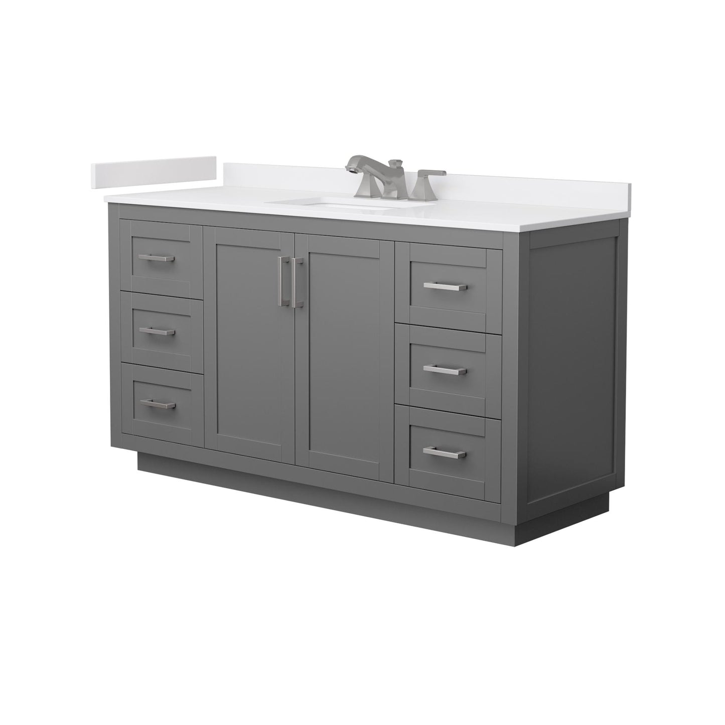Miranda Bathroom Vanity with Countertop 60 inch Single Sink 3-hole Faucet Setup