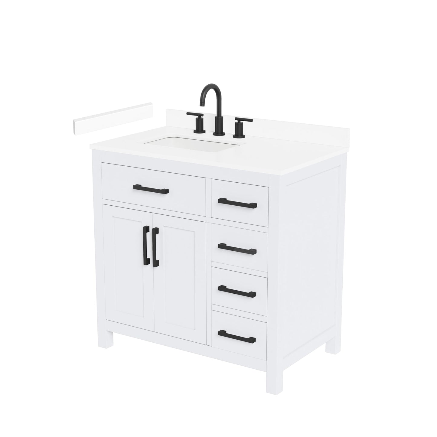 Beckett Bathroom Vanity with Countertop 36 inch Single Sink 3-hole Faucet Setup