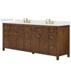 Custom image for Dark Walnut with Brushed Gold Trim / Giotto Quartz / No Mirror