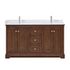 Custom image for Dark Walnut with Polished Chrome Trim / White Cultured Marble / No Mirror