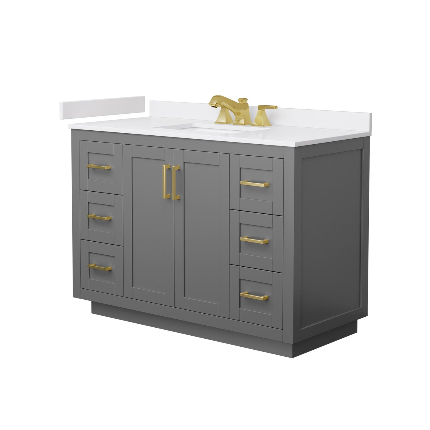 Miranda Bathroom Vanity with Countertop 48 inch Single Sink 3-hole Faucet Setup