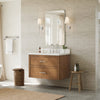 Custom image for Toasted Walnut with Brushed Nickel Trim / White Quartz / No Mirror