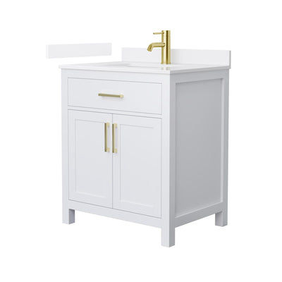 Beckett Bathroom Vanity with Countertop 30 inch Single Sink Single hole Faucet Setup