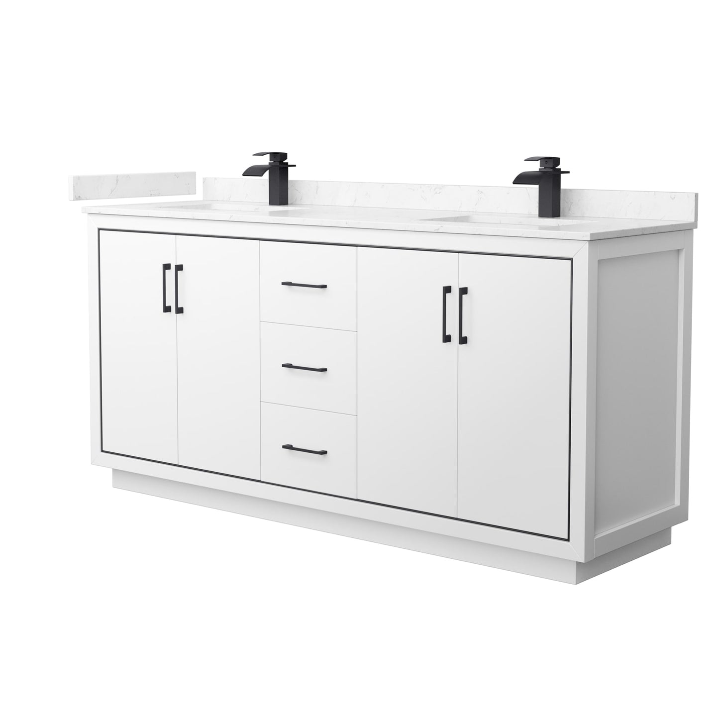 Icon Bathroom Vanity with Countertop 72 inch Double Sink Single hole Faucet Setup