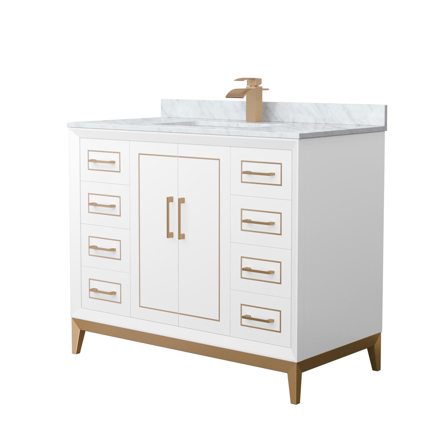 Marlena Bathroom Vanity with Countertop 42 inch Single Sink Single hole Faucet Setup