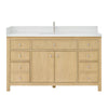 Custom image for Scandinavian Oak with Brushed Nickel Trim / White Quartz / No Mirror