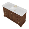 Custom image for Dark Walnut with Brushed Gold Trim / Carrara Cultured Marble / No Mirror