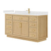 Custom image for Rift Oak with Brushed Gold Trim / Giotto Quartz / No Mirror