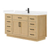 Custom image for Rift Oak with Matte Black Trim / White Cultured Marble / No Mirror