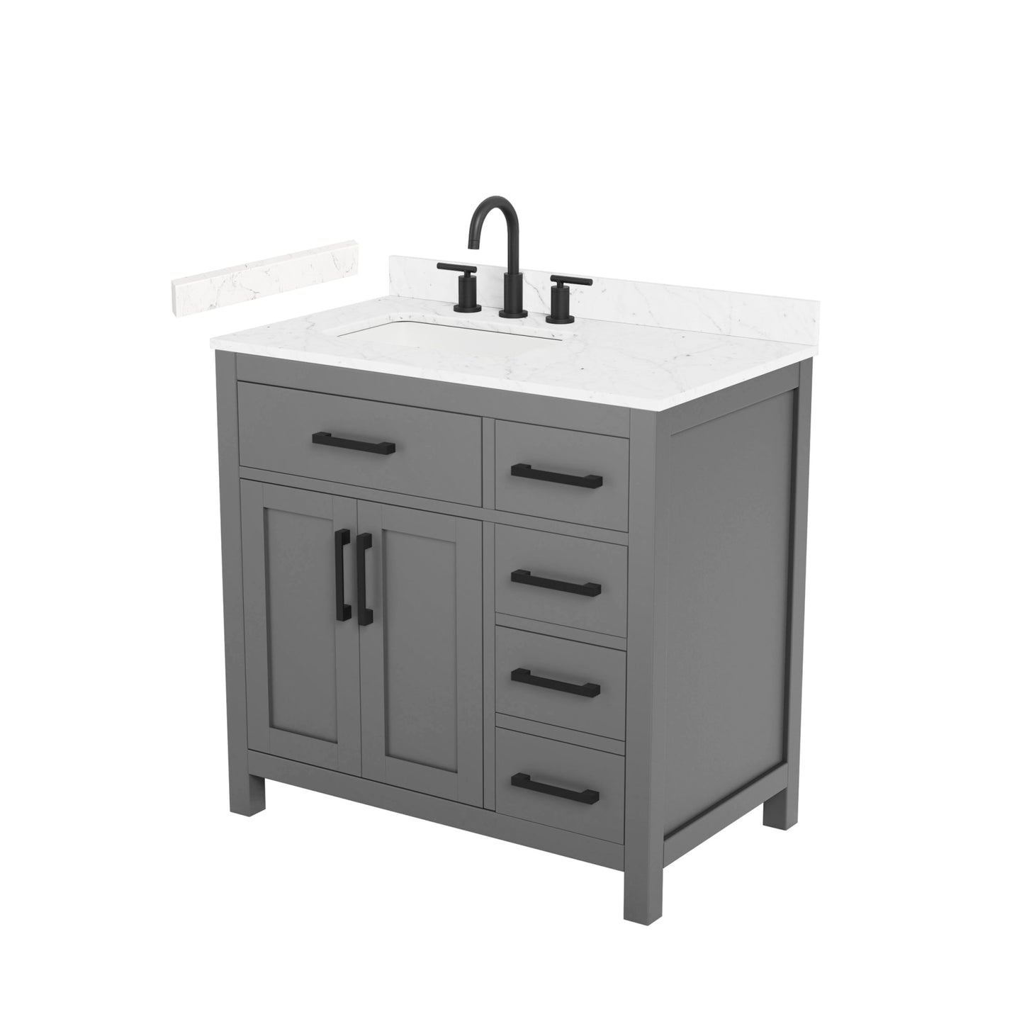 Beckett Bathroom Vanity with Countertop 36 inch Single Sink 3-hole Faucet Setup