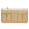 Custom image for Rift Oak with Brushed Gold Trim / Carrara Cultured Marble / No Mirror