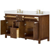 Custom image for Dark Walnut with Brushed Gold Trim / Carrara Cultured Marble / No Mirror