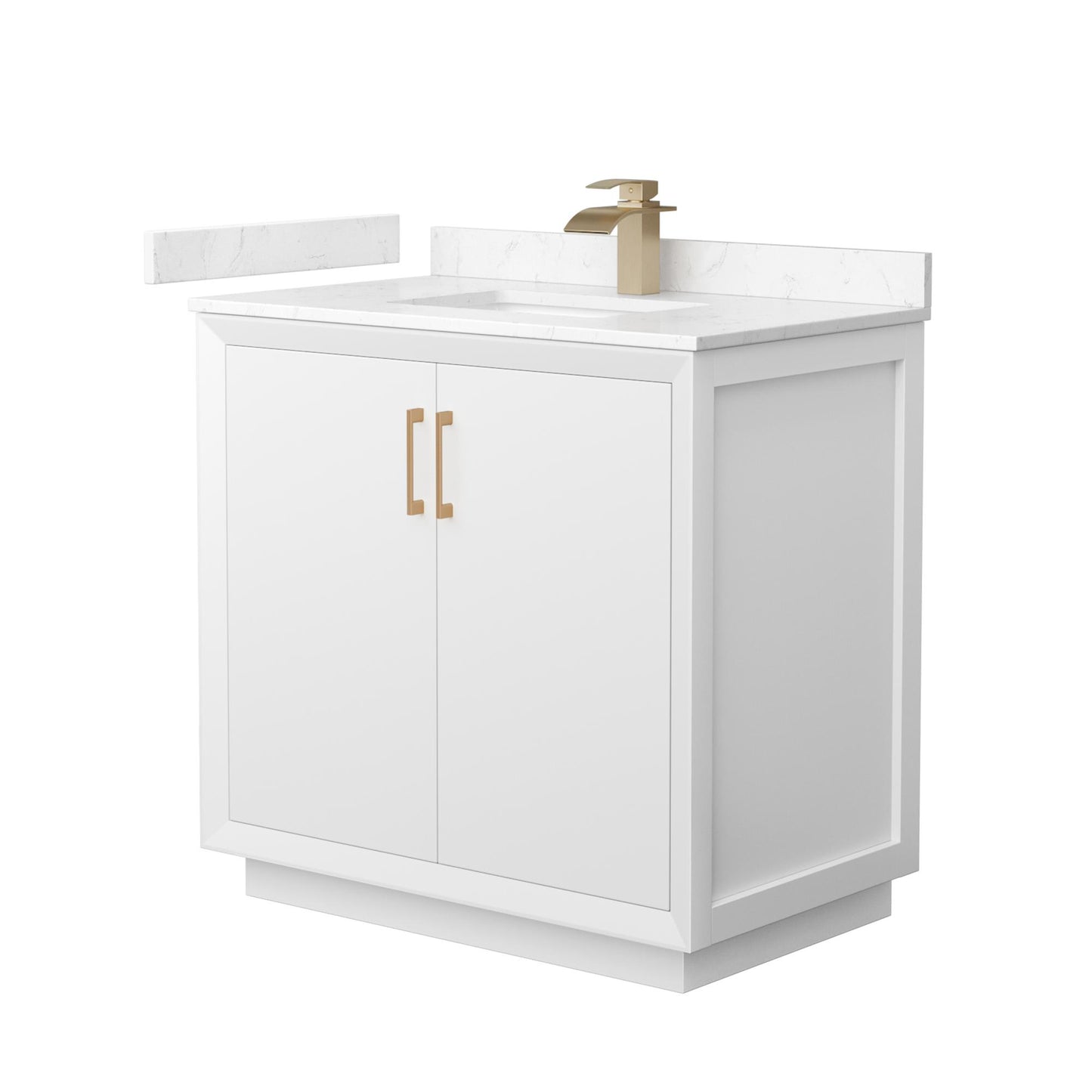 Strada Bathroom Vanity with Countertop 36 inch Single Sink Single hole Faucet Setup