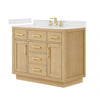 Custom image for Rift Oak with Brushed Gold Trim / Carrara Cultured Marble / No Mirror