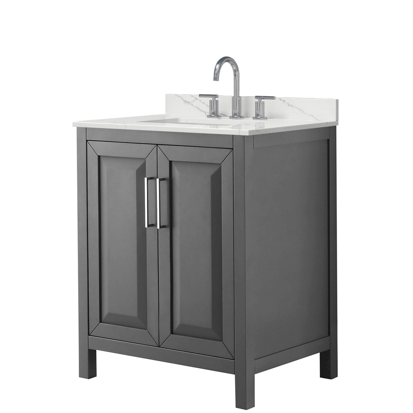 Daria Bathroom Vanity with Countertop 30 inch Single Sink 3-hole Faucet Setup