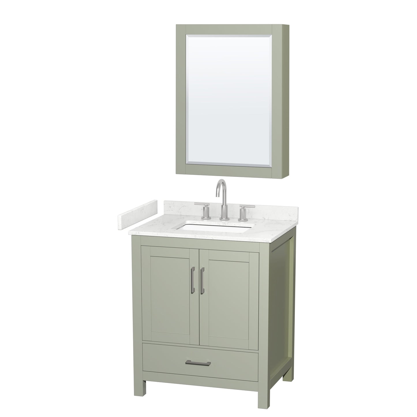Sheffield Bathroom Vanity with Countertop 30 inch Single Sink 3-hole Faucet Setup