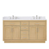 Custom image for Rift Oak with Brushed Nickel Trim / White Cultured Marble / No Mirror
