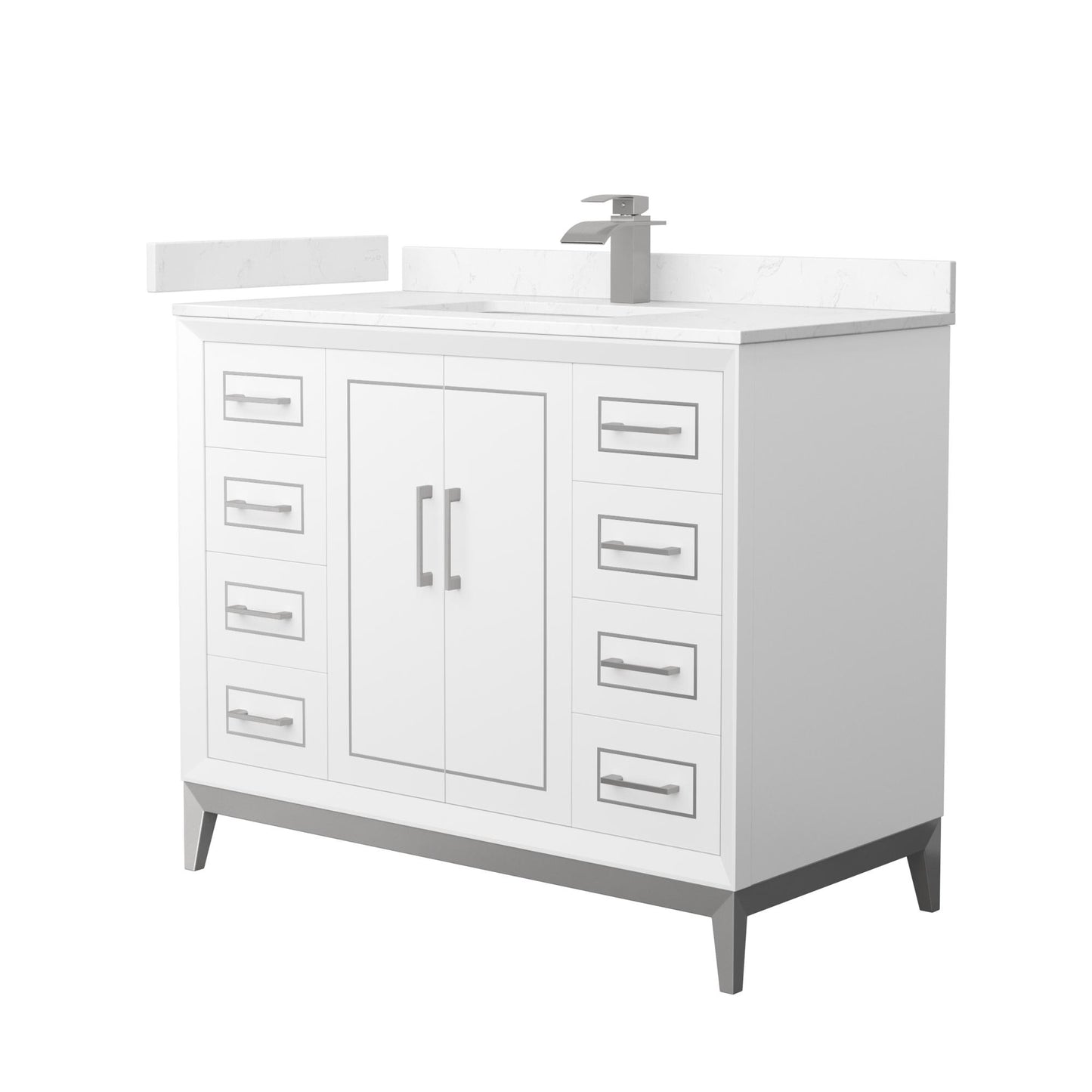 Marlena Bathroom Vanity with Countertop 42 inch Single Sink Single hole Faucet Setup
