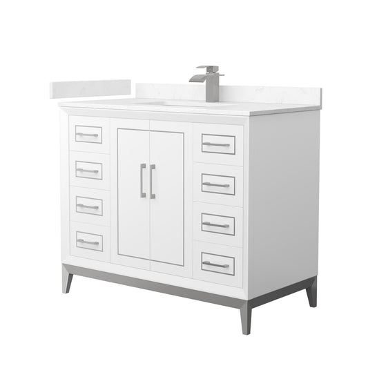 Marlena Bathroom Vanity with Countertop 42 inch Single Sink Single hole Faucet Setup